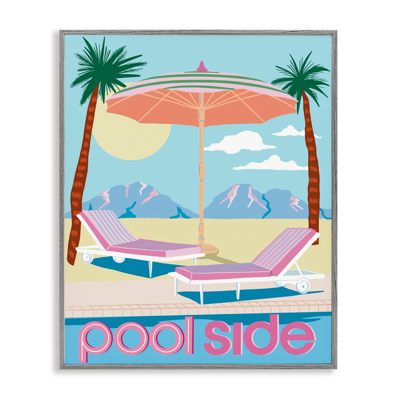 Stupell Industries Preppy Coastal Poolside Framed Giclee Wall Art Design by Jo Reid